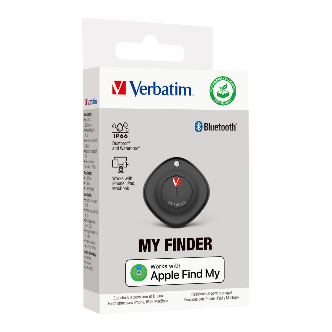 Verbatim My Finder | Bluetooth tracker | Apple Find My | 1 pack | Black