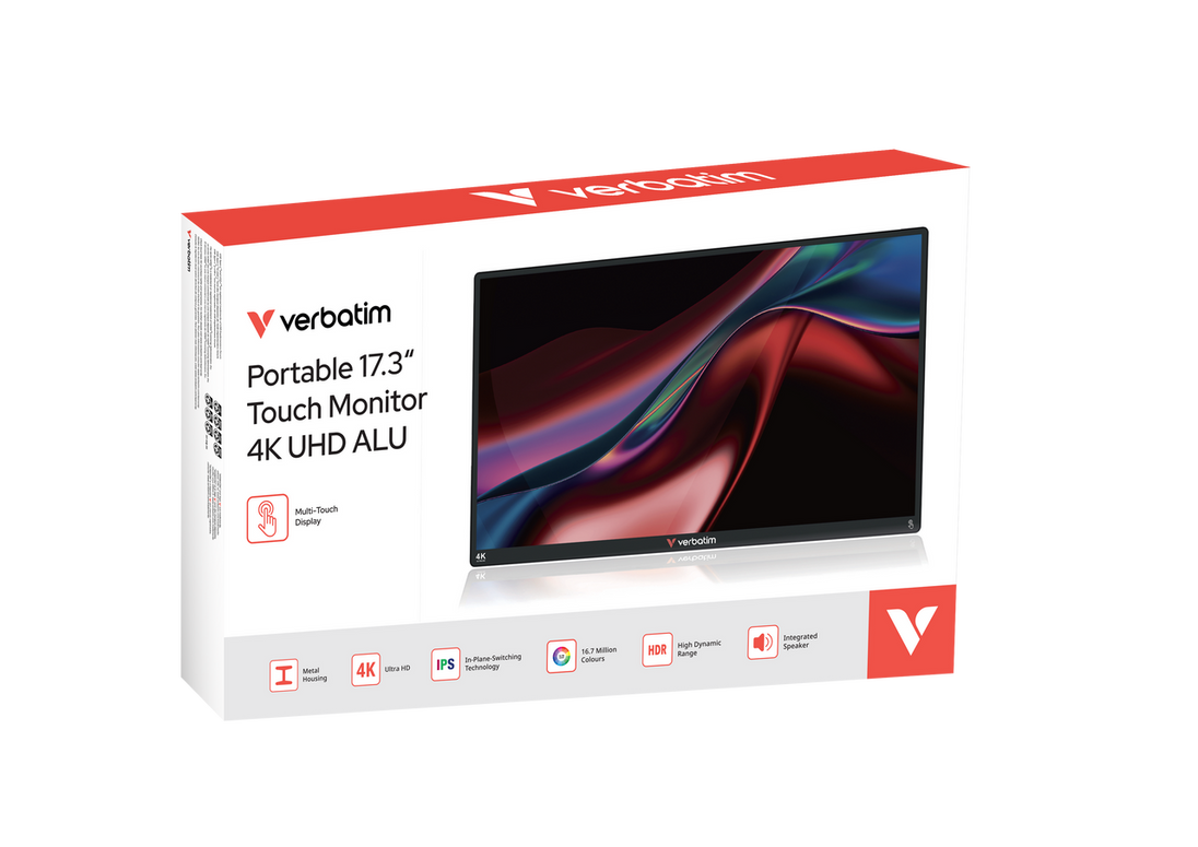 Verbatim PMT-17-4K | Portable touchscreen monitor | 17.3-inch 4K UHD