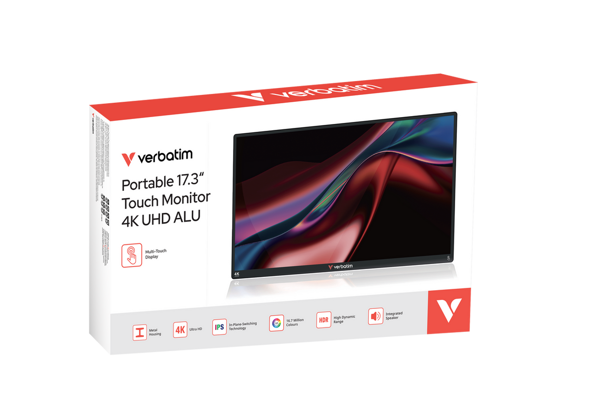 Verbatim PMT-17-4K | Portable touchscreen monitor | 17.3-inch 4K UHD
