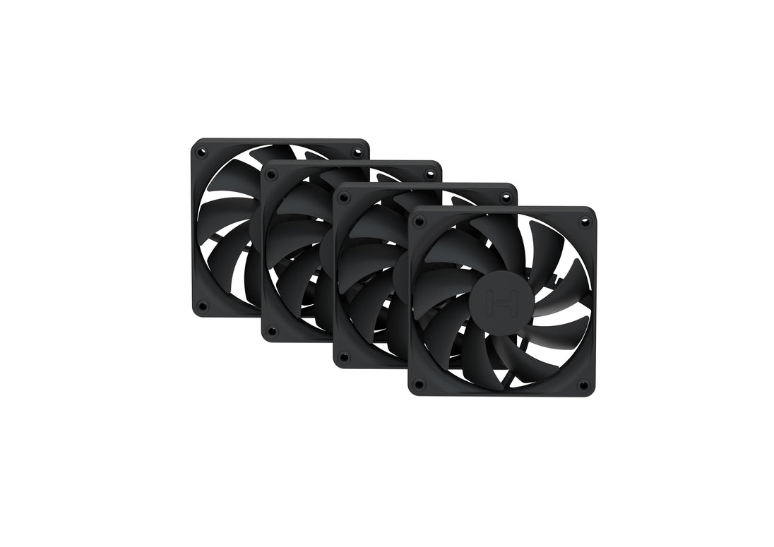 HYTE FA12 | 120mm PWM case fans | 4 pack | Pitch Black
