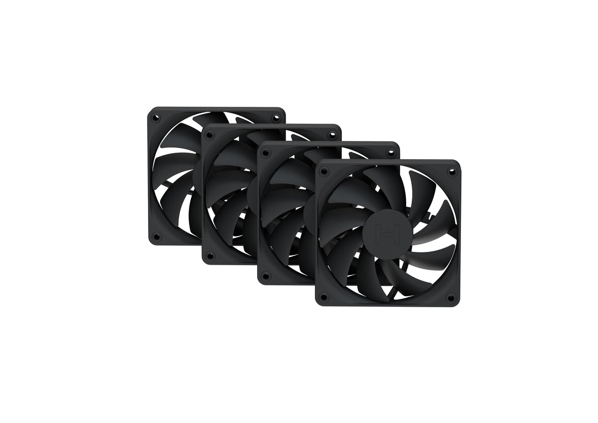HYTE FA12 | 120mm PWM case fans | 4 pack | Pitch Black