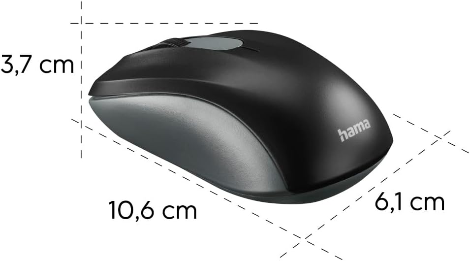 Hama AMW-200 | Wireless optical mouse | 1600 dpi | Anthracite and black