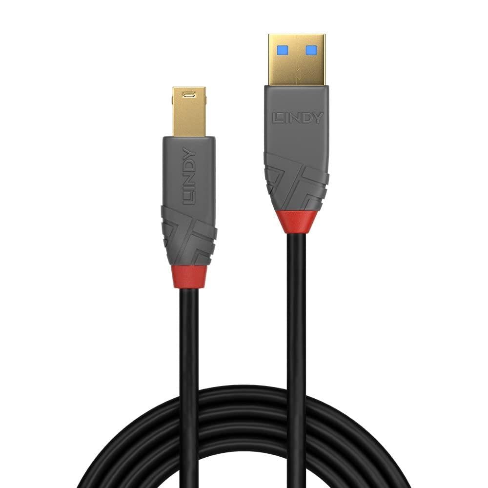 LINDY Anthra Line 36742 | USB A to B cable | USB 3.2 Gen 1 5Gbps | 2m