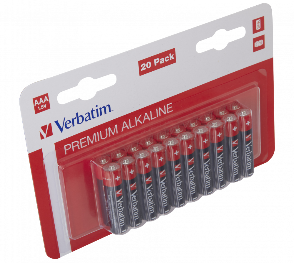 Verbatim AAA Alkaline Batteries | 1.5V | 20 pack