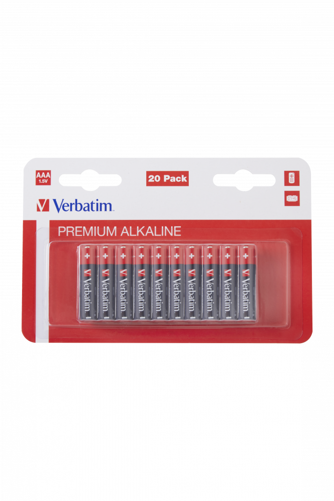 Verbatim AAA Alkaline Batteries | 1.5V | 20 pack