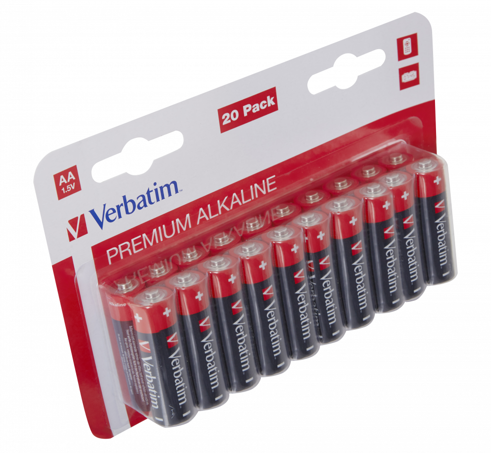 Verbatim 49877 | AA alkaline batteries | 1.5 V | 20 pack