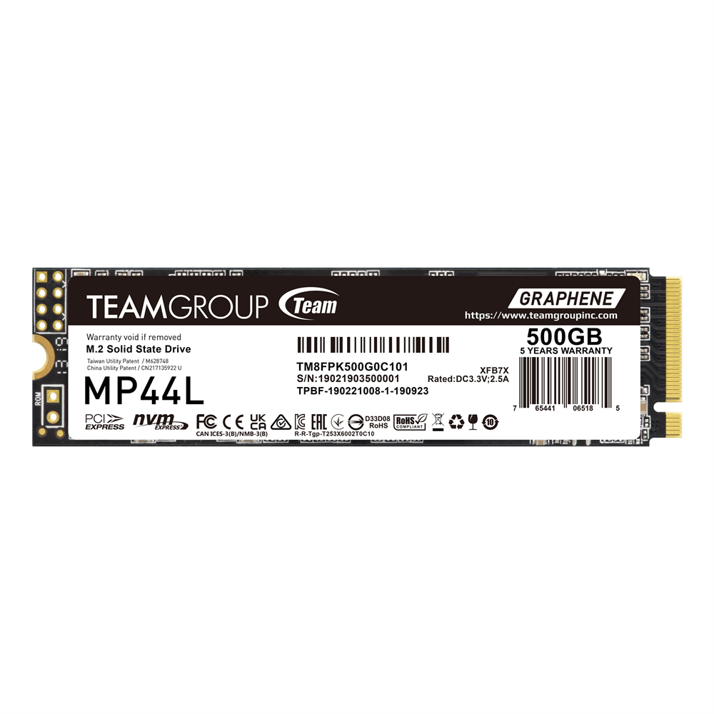 TEAMGROUP MP44L | M.2 NVMe SSD | PCIe 4.0 x4 | 500GB