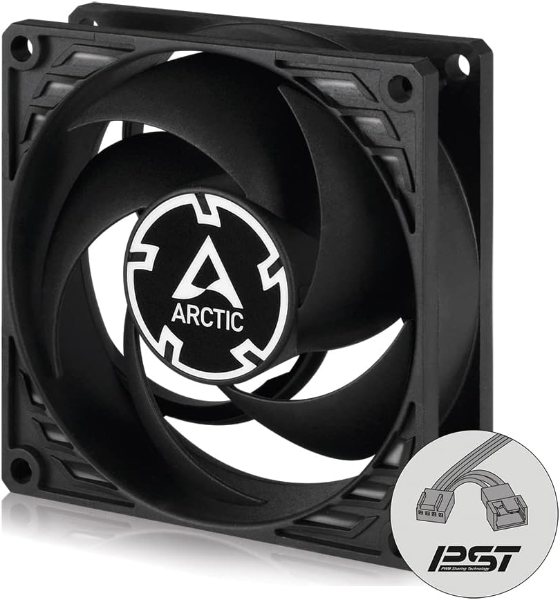 ARCTIC P8 PWM PST | 80 mm case fan | 200–3000 RPM PWM | Black
