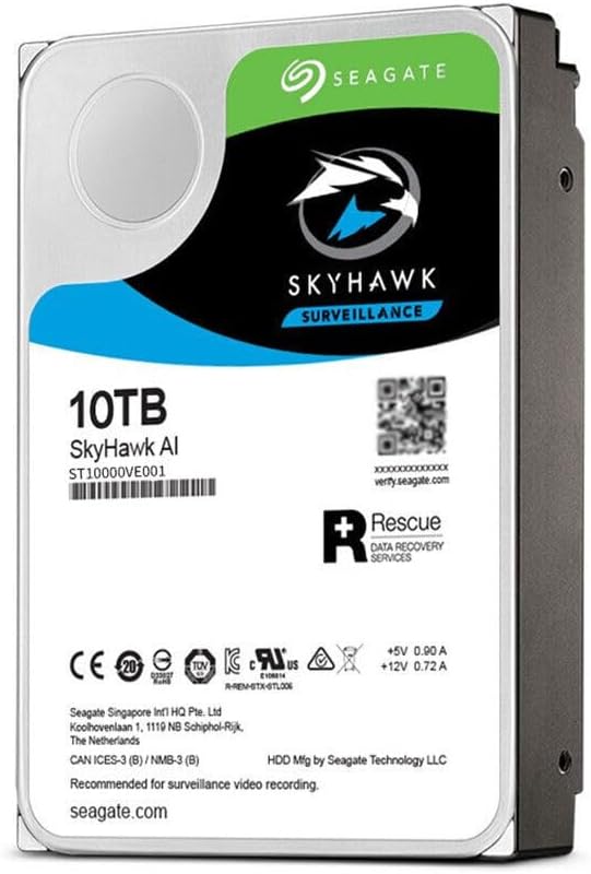 Seagate SkyHawk AI | Internal surveillance hard drive | 10TB SATA III | 3.5 inch