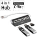 Hama 00200119 | USB hub | 4 ports USB 2.0 | 480 Mbit/s | Black