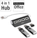 Hama 00200119 | USB hub | 4 ports USB 2.0 | 480 Mbit/s | Black