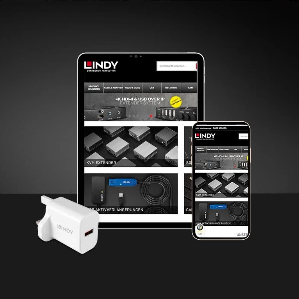 LINDY 73415 | USB-A wall charger | 18W fast charging | White
