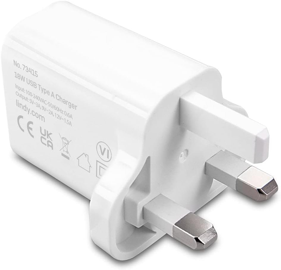 LINDY 73415 | USB-A wall charger | 18W fast charging | White