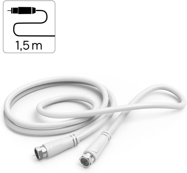 Hama 00205063 | SAT connection cable | F plug to F plug 90 dB | 1.5 m white