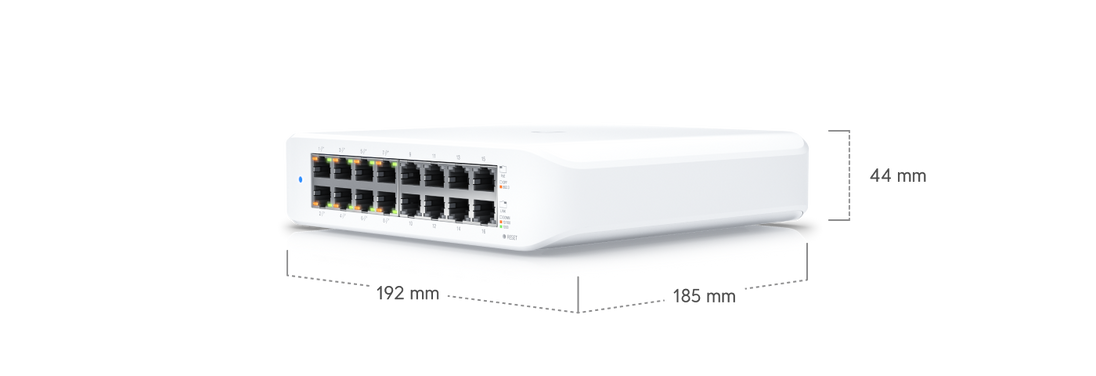 Ubiquiti UniFi Switch Lite 16 PoE | 16 Gigabit ports with 8 PoE+ | White