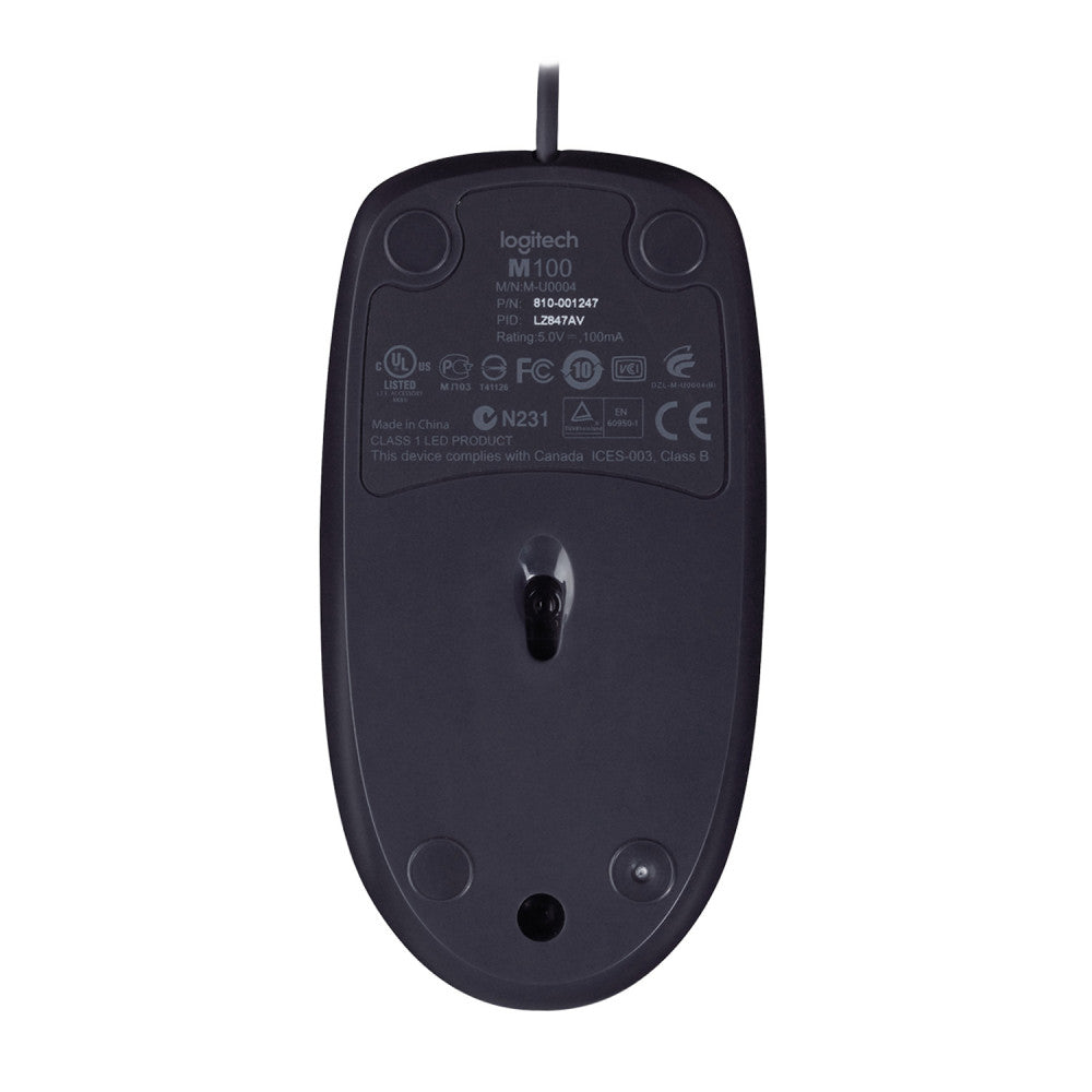 Logitech B100 | Wired USB mouse | 1000 DPI optical | Black