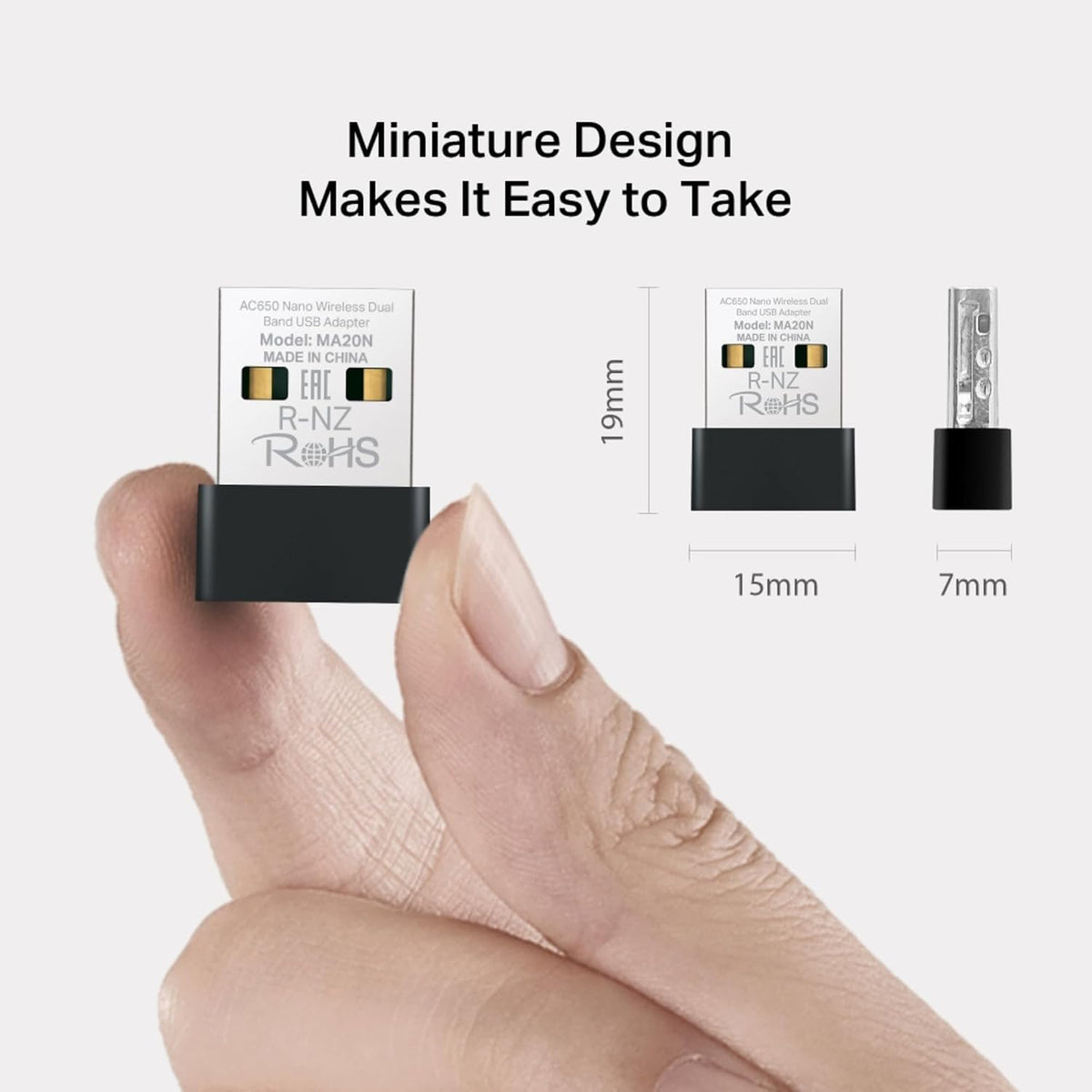 MERCUSYS MA20N | Nano Wi-Fi USB adapter | AC650 dual-band | Windows 10/11