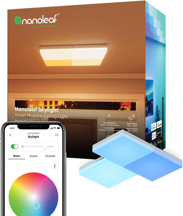 Nanoleaf Skylight | Smart ceiling light panels | 3 pack | RGBW