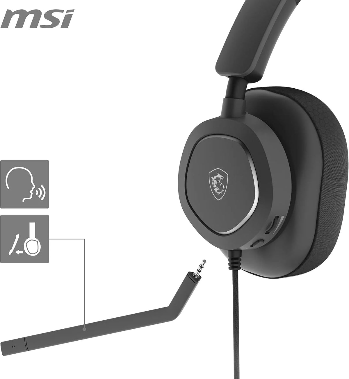 MSI MAESTRO 300 | Wired gaming headset | USB-C | Black