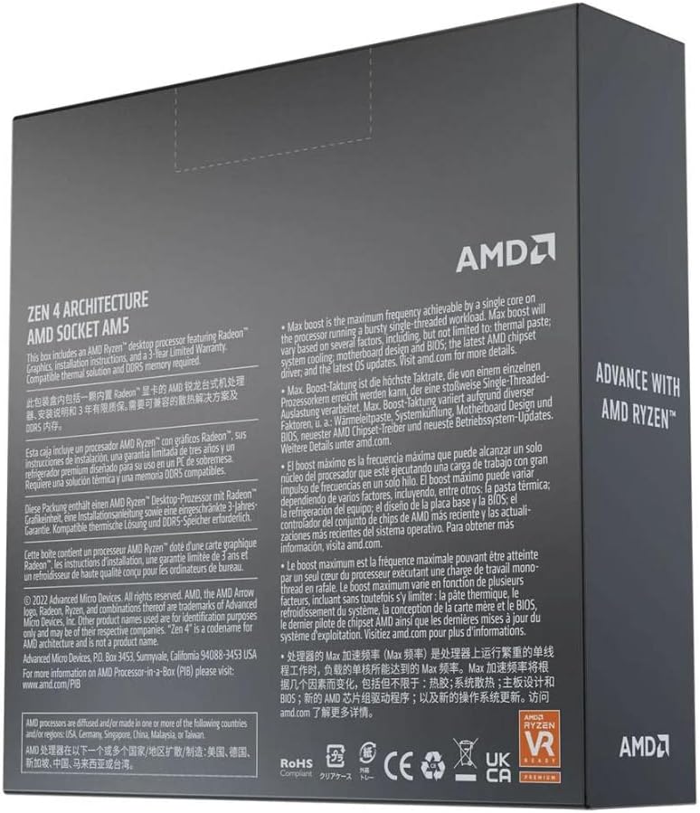 AMD Ryzen 5 7600X | Desktop CPU | 6-Core 12-Thread | AM5