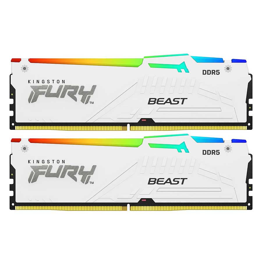 Kingston FURY Beast | DDR5 RAM kit | 64GB 6000MT/s CL36 | White RGB