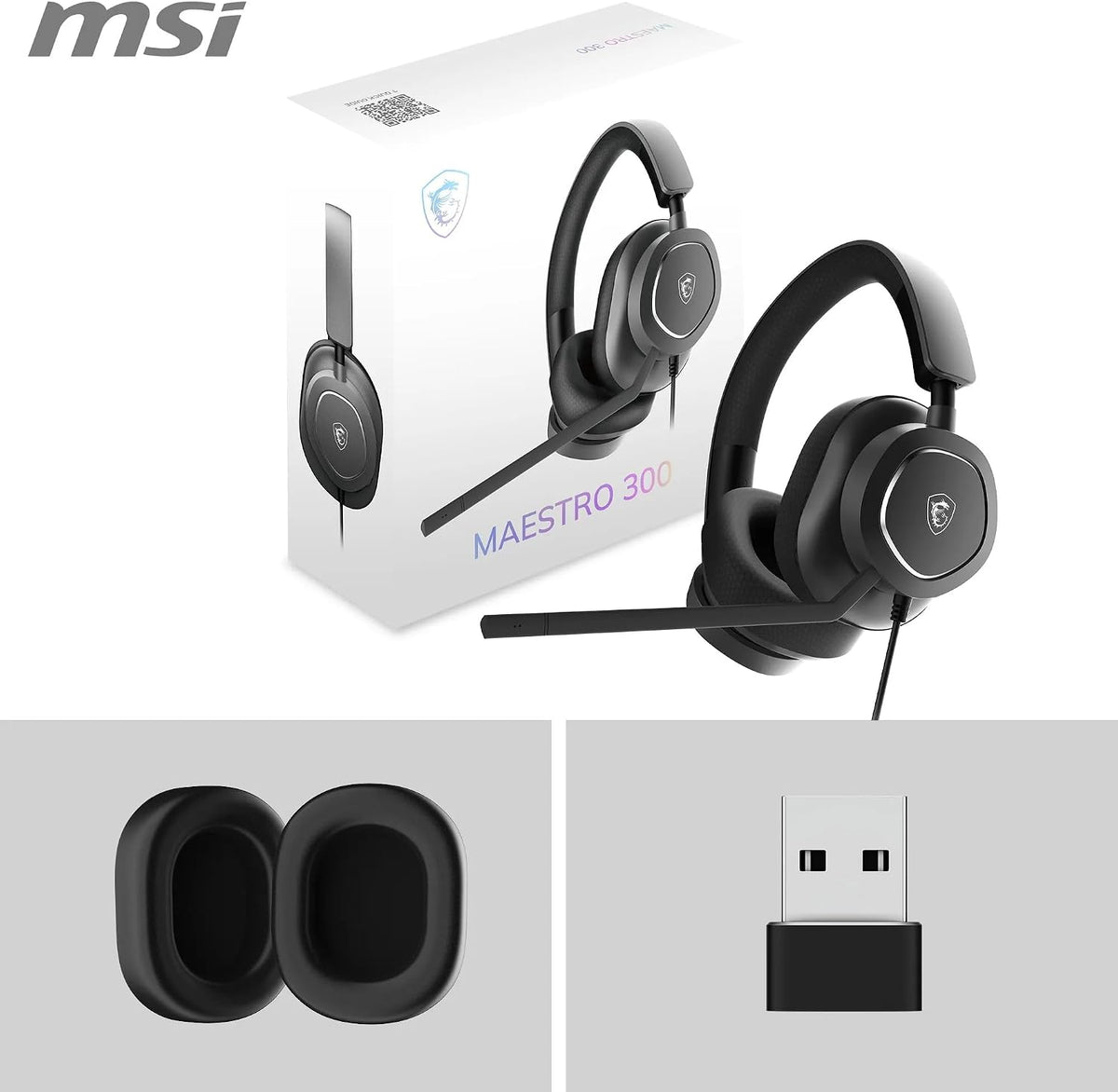 MSI MAESTRO 300 | Wired gaming headset | USB-C | Black