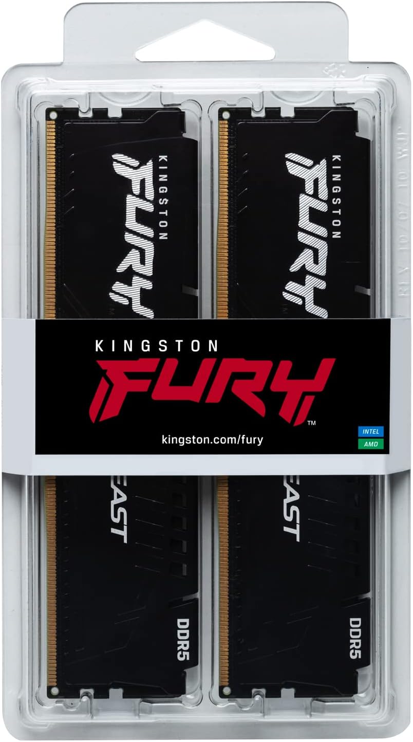 Kingston FURY Beast | DDR5 RAM | 64GB 5600MT/s CL40 | 2 x 32GB Black