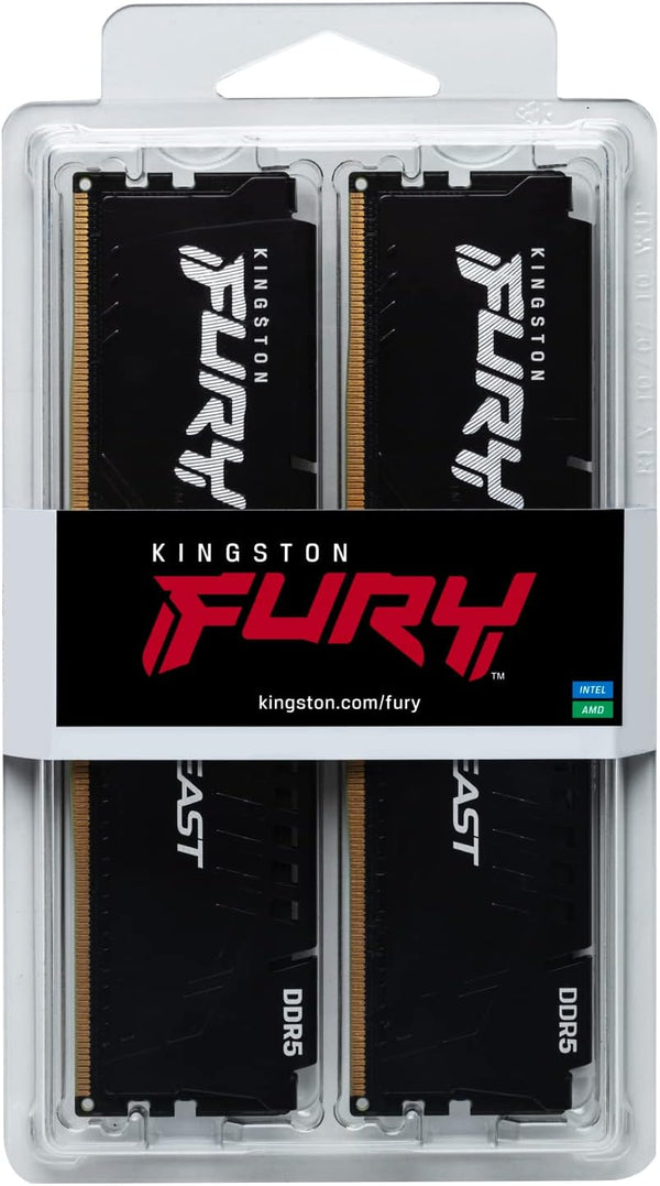 Kingston FURY Beast | DDR5 RAM | 64GB 5600MT/s CL40 | 2 x 32GB Black