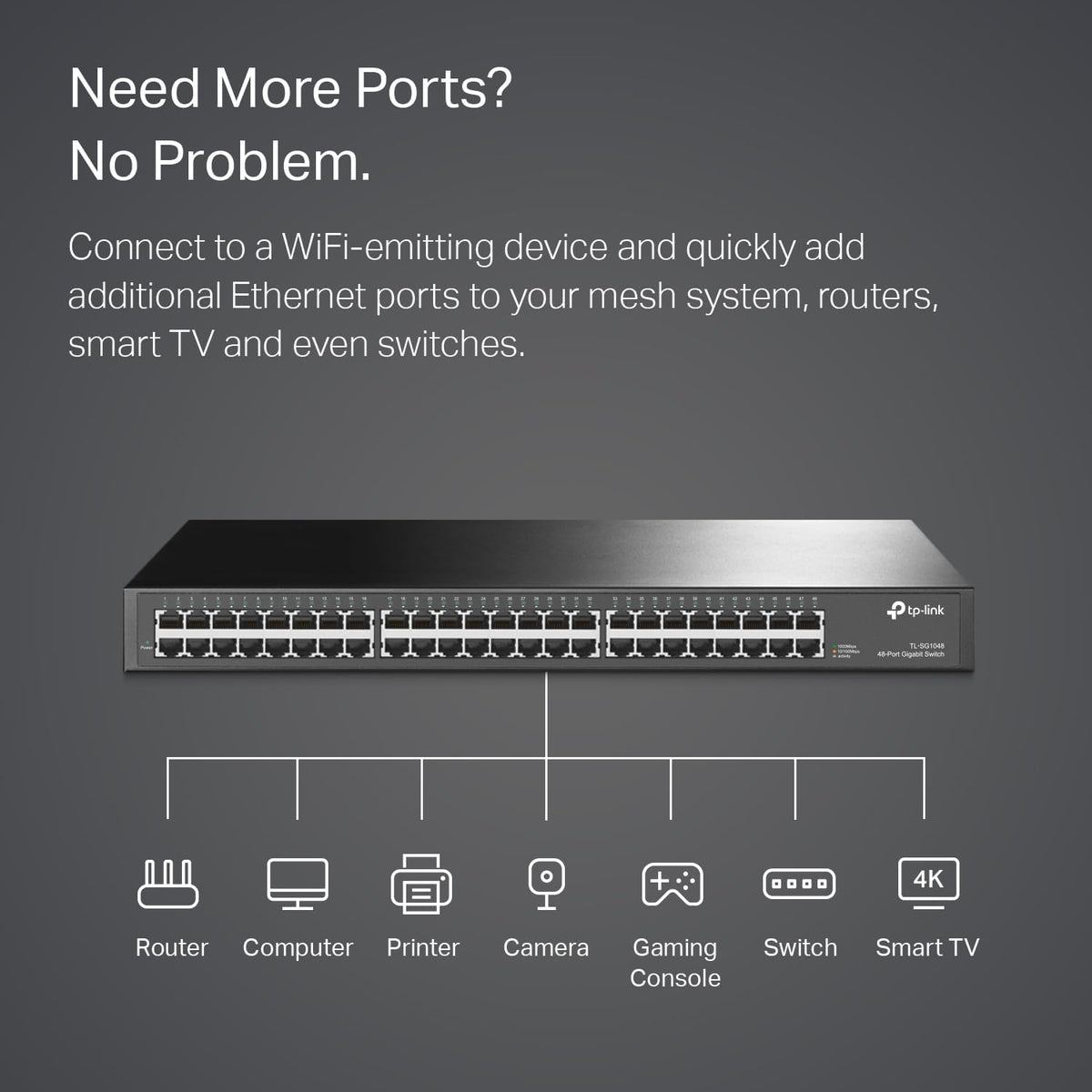 TP-Link TL-SG1048 | 48-port Gigabit network switch | Rackmount | 10/100/1000Mbps