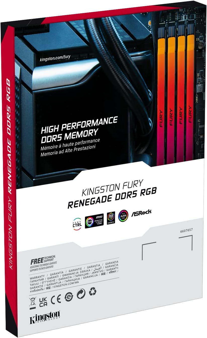 Kingston FURY Renegade | DDR5 RGB RAM | 24GB 7200MT/s CL38 | Silver and black