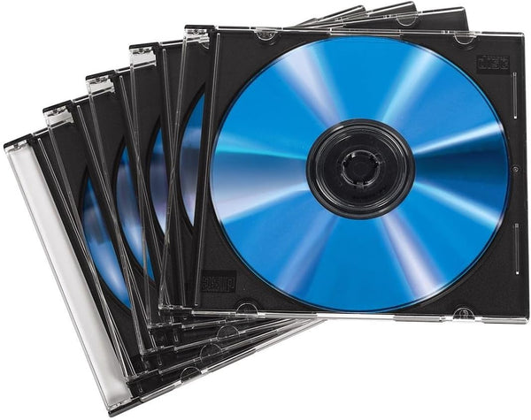 Hama 00051270 | Slim CD jewel cases | Pack of 100 | Transparent and black