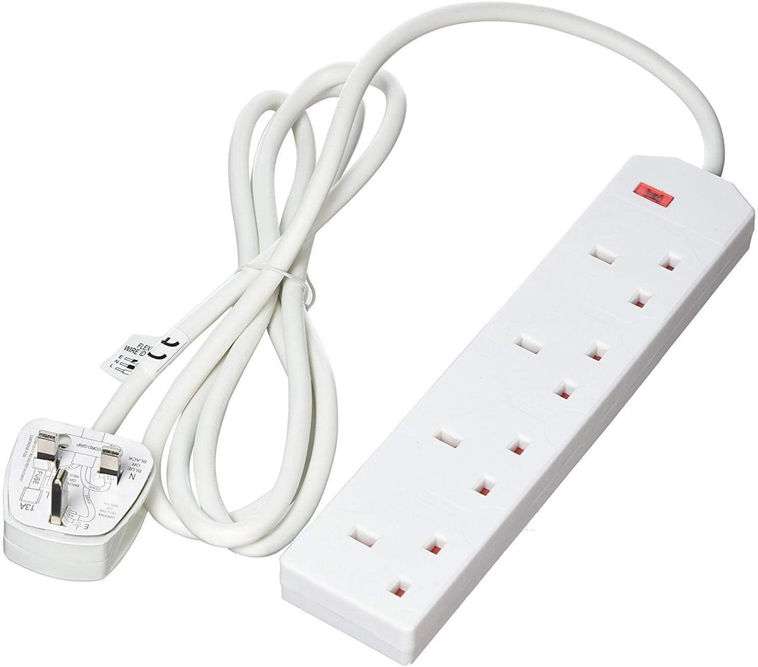 TARGET ELEC4WAY2M | 4 gang mains extension lead | 2m cable | White