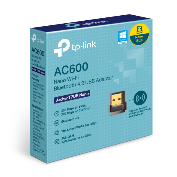 TP-Link Archer T2UB Nano | Wi-Fi and Bluetooth USB adapter | AC600 dual-band