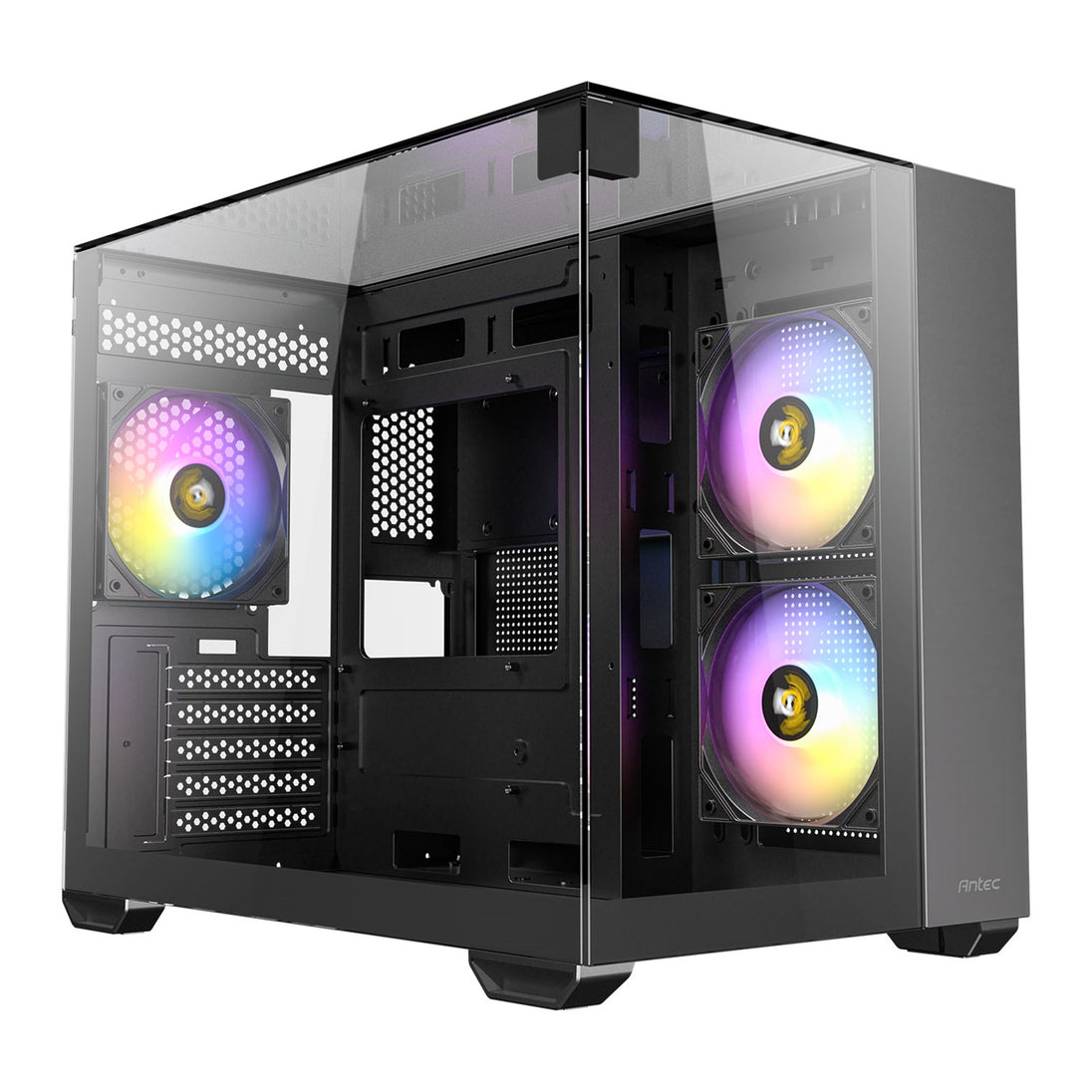 Antec CX600M Trio ARGB | Micro-ATX dual-chamber case | 3 x 120mm fans | Black