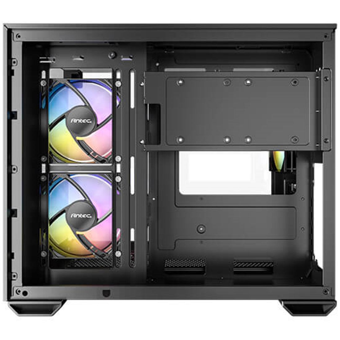 Antec CX600M Trio ARGB | Micro-ATX dual-chamber case | 3 x 120mm fans | Black