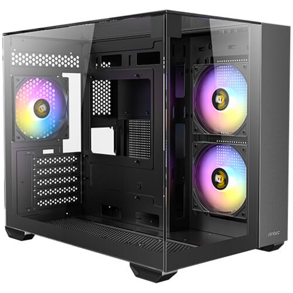 Antec CX600M Trio ARGB | Micro-ATX dual-chamber case | 3 x 120mm fans | Black