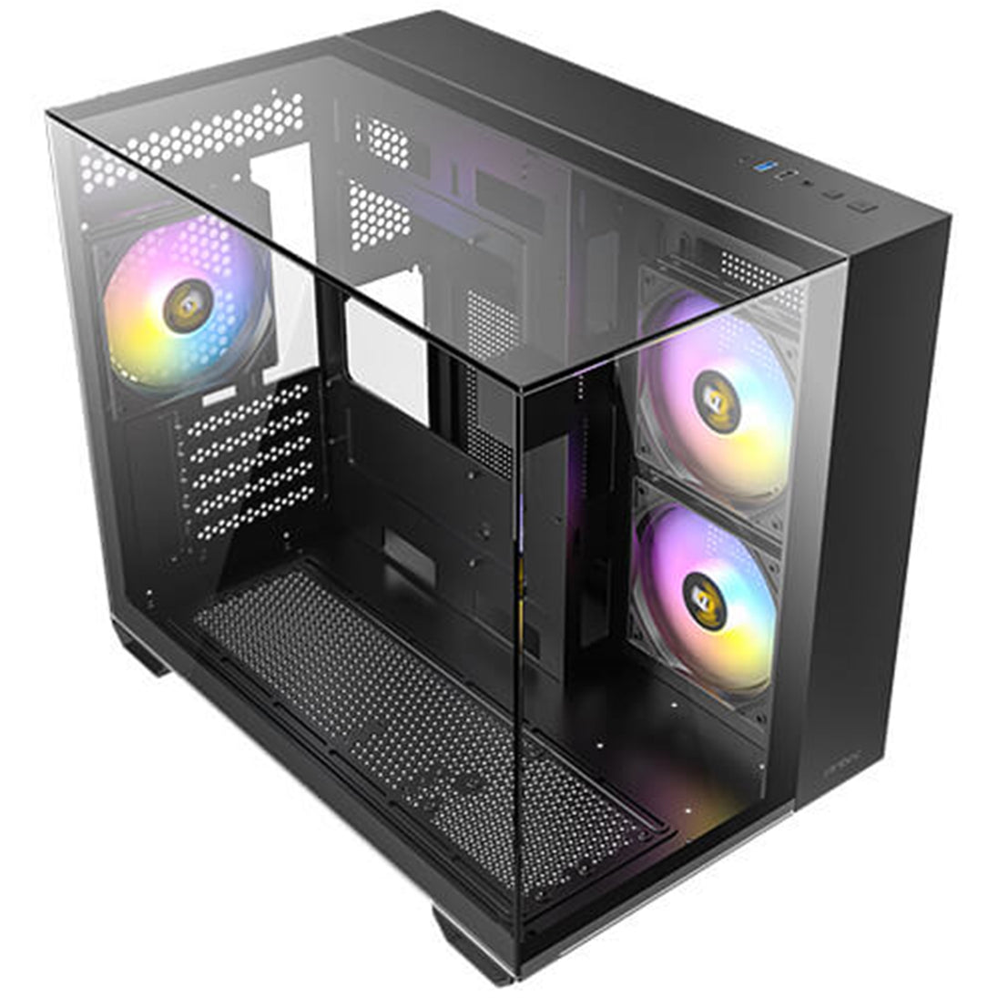 Antec CX600M Trio ARGB | Micro-ATX dual-chamber case | 3 x 120mm fans | Black