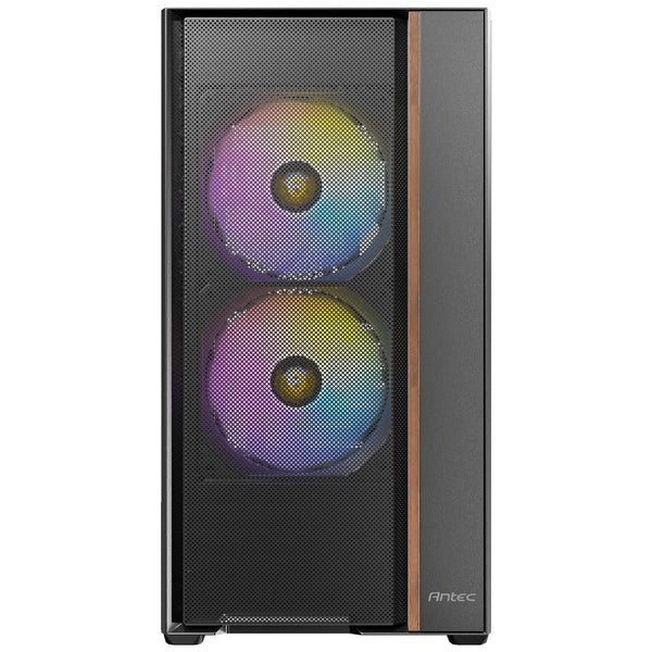 Antec FLUX Rear | Mid tower PC case | 3 PWM fans | E-ATX | Black and walnut