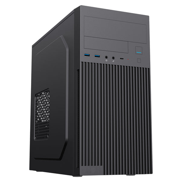 CiT Mentor | Micro-ATX office PC case | USB-C | 80mm rear fan