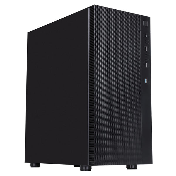 CiT Silent ES | Mid-tower PC case | Sound-dampened with 2 PWM fans | Black