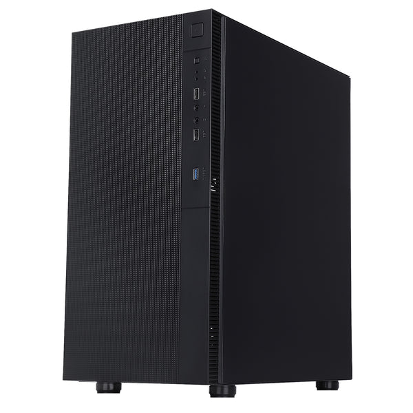 CiT Silent ES | Mid-tower PC case | Sound-dampened with 2 PWM fans | Black