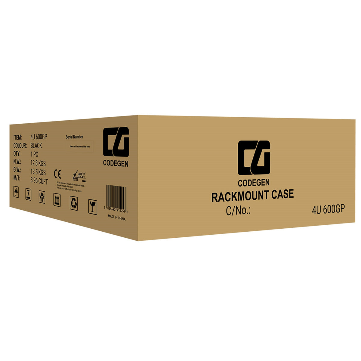 Codegen CSCG4U600GP | 4U rackmount server case | 600 mm deep | Black