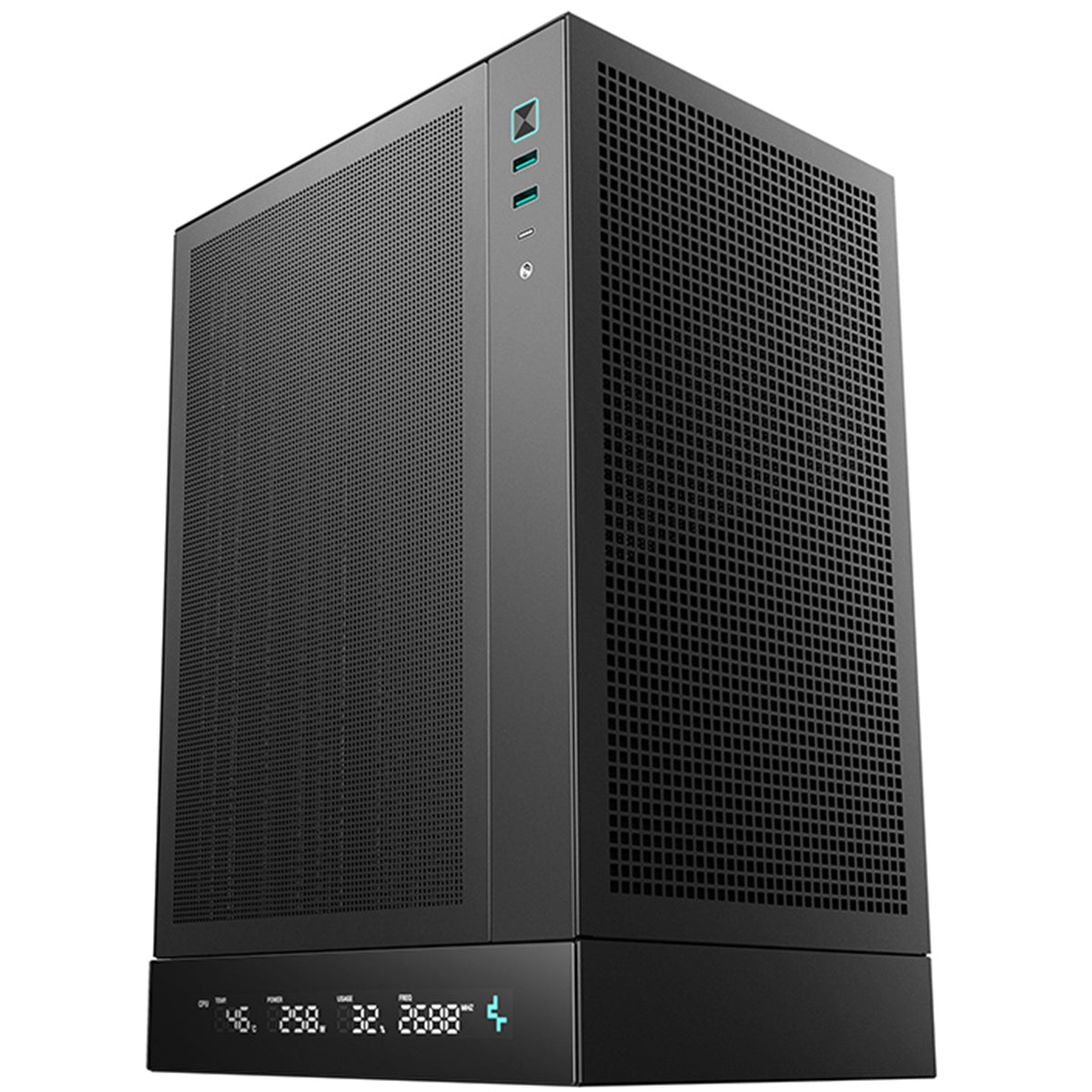DeepCool CH170 DIGITAL | Mini-ITX PC case | Built-in CPU/GPU display | Black
