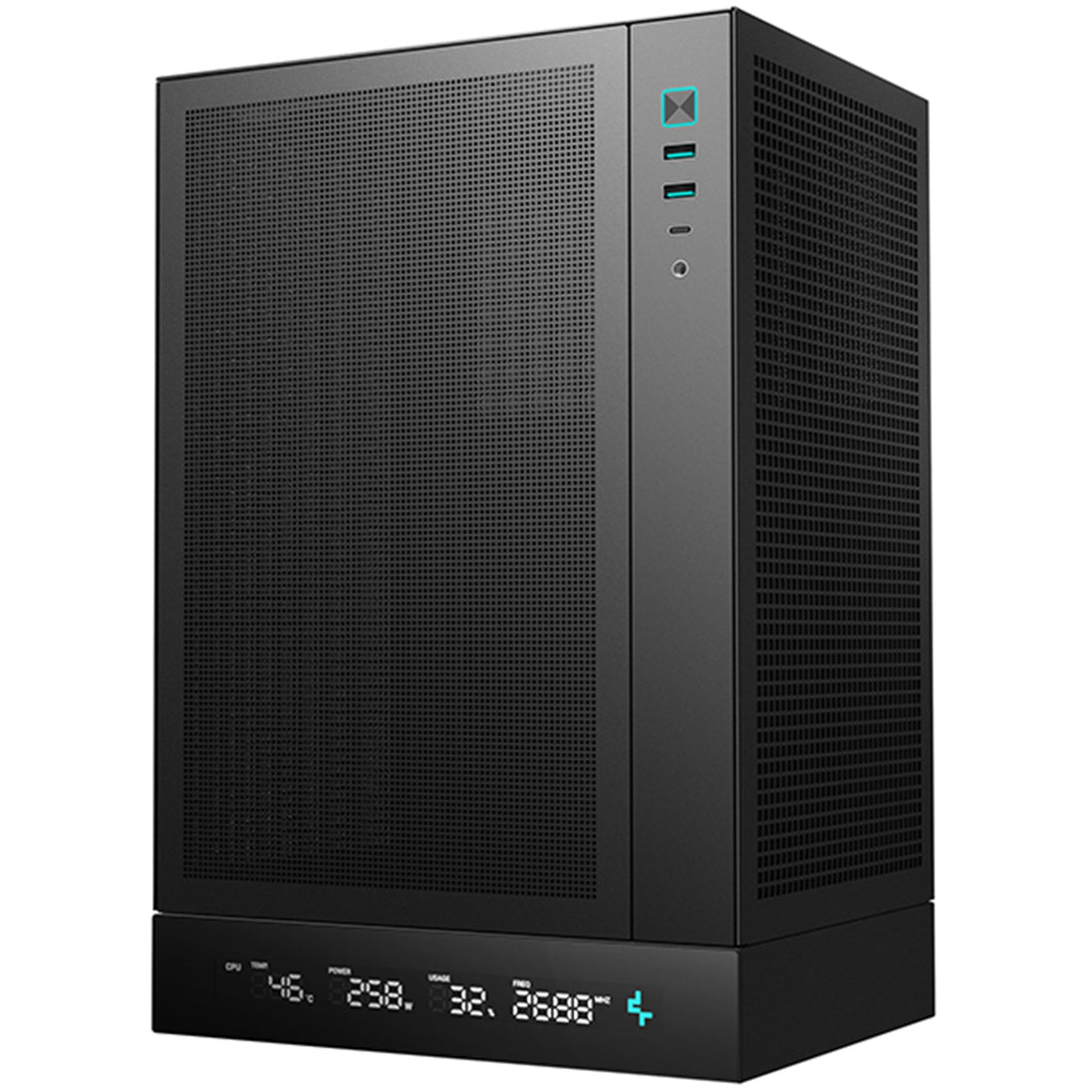 DeepCool CH170 DIGITAL | Mini-ITX PC case | Built-in CPU/GPU display | Black