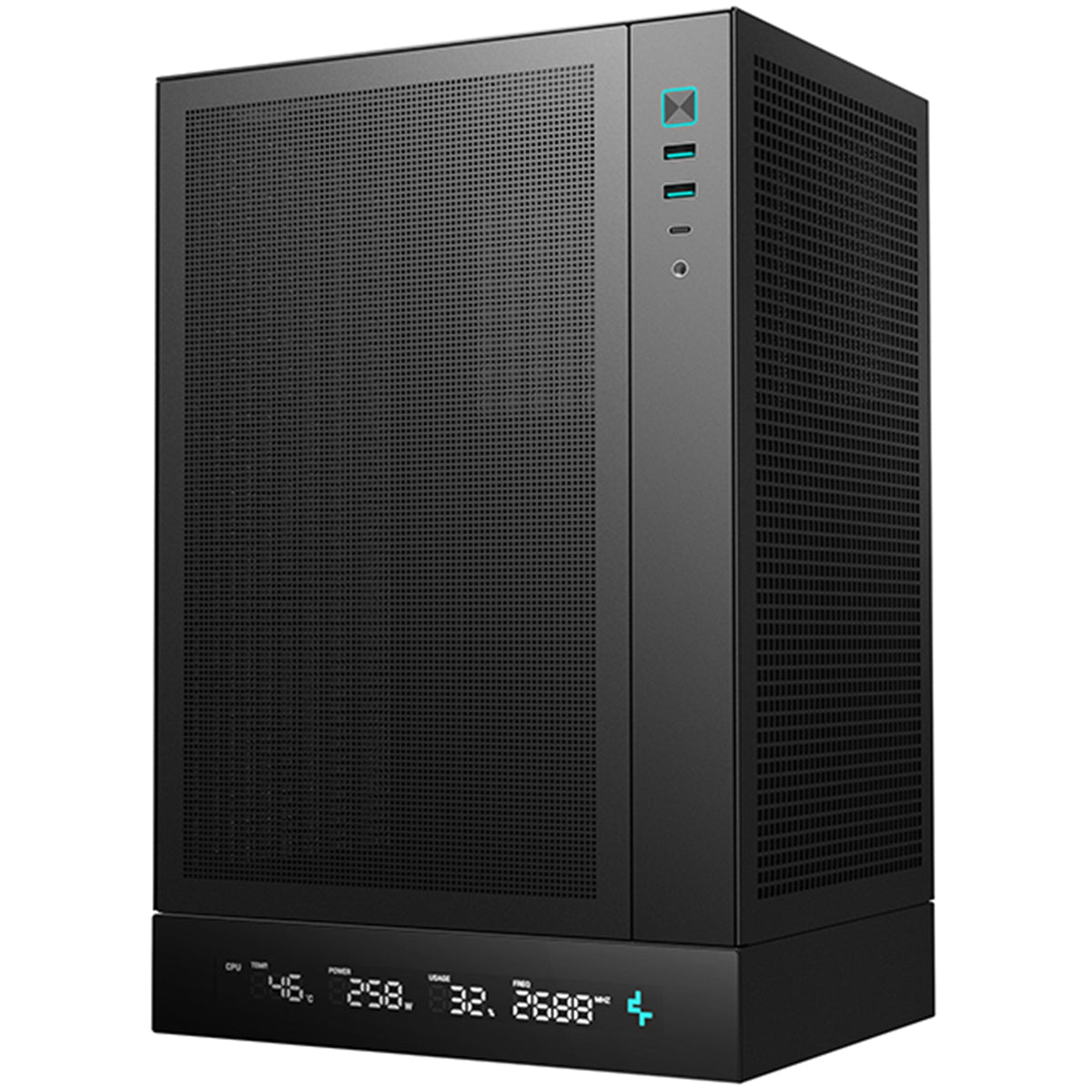 DeepCool CH170 DIGITAL | Mini-ITX PC case | Built-in CPU/GPU display | Black