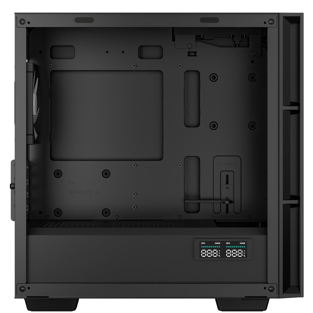 DeepCool CH360 DIGITAL | Micro-ATX case | CPU/GPU display | 3 ARGB fans | Black