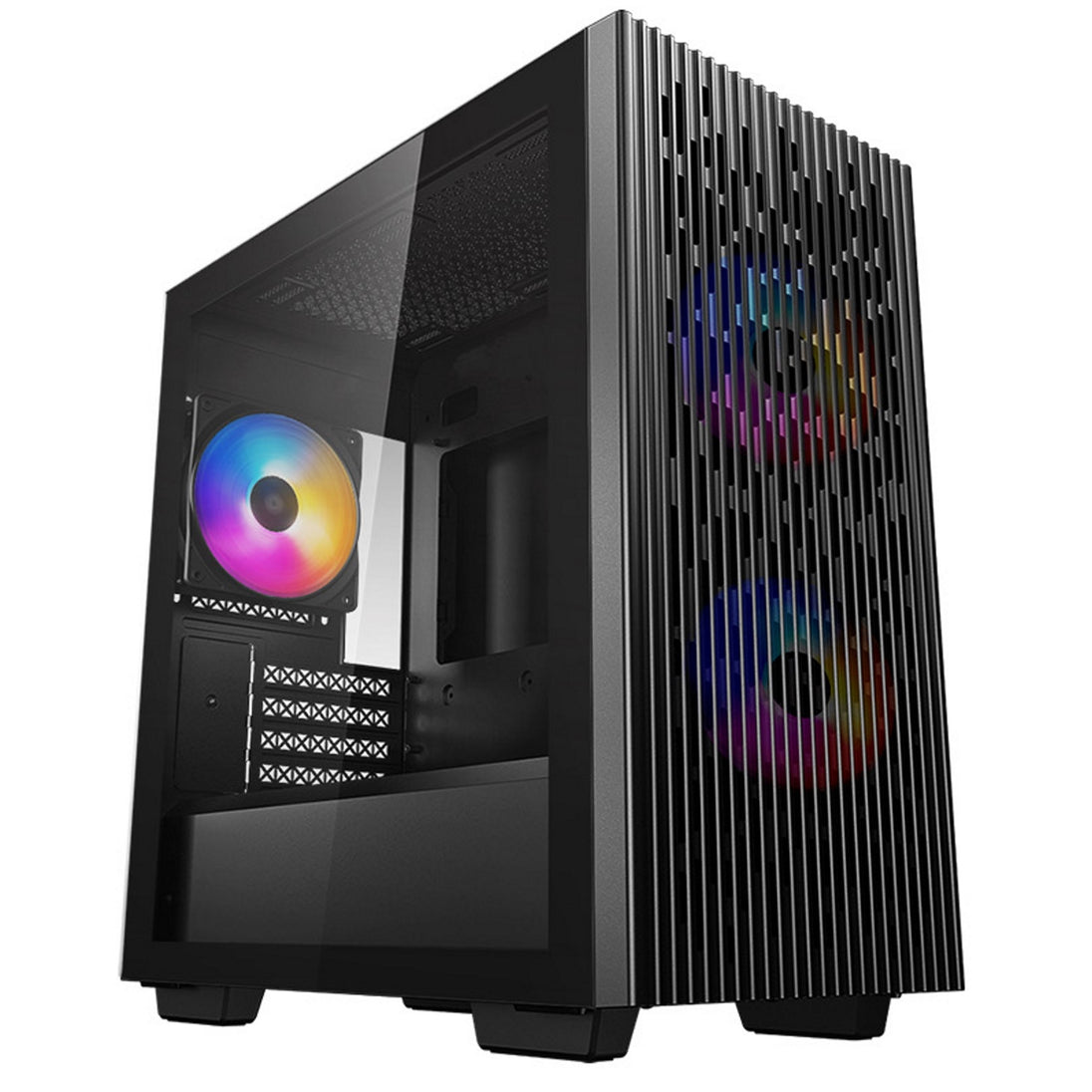 DeepCool MATREXX 40 3FS | Micro-ATX PC case | Three tri-colour LED fans | Black