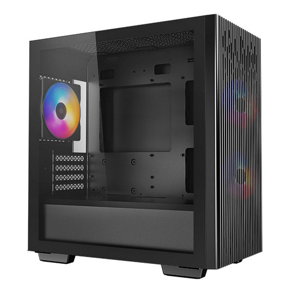 DeepCool MATREXX 40 3FS | Micro-ATX PC case | Three tri-colour LED fans | Black
