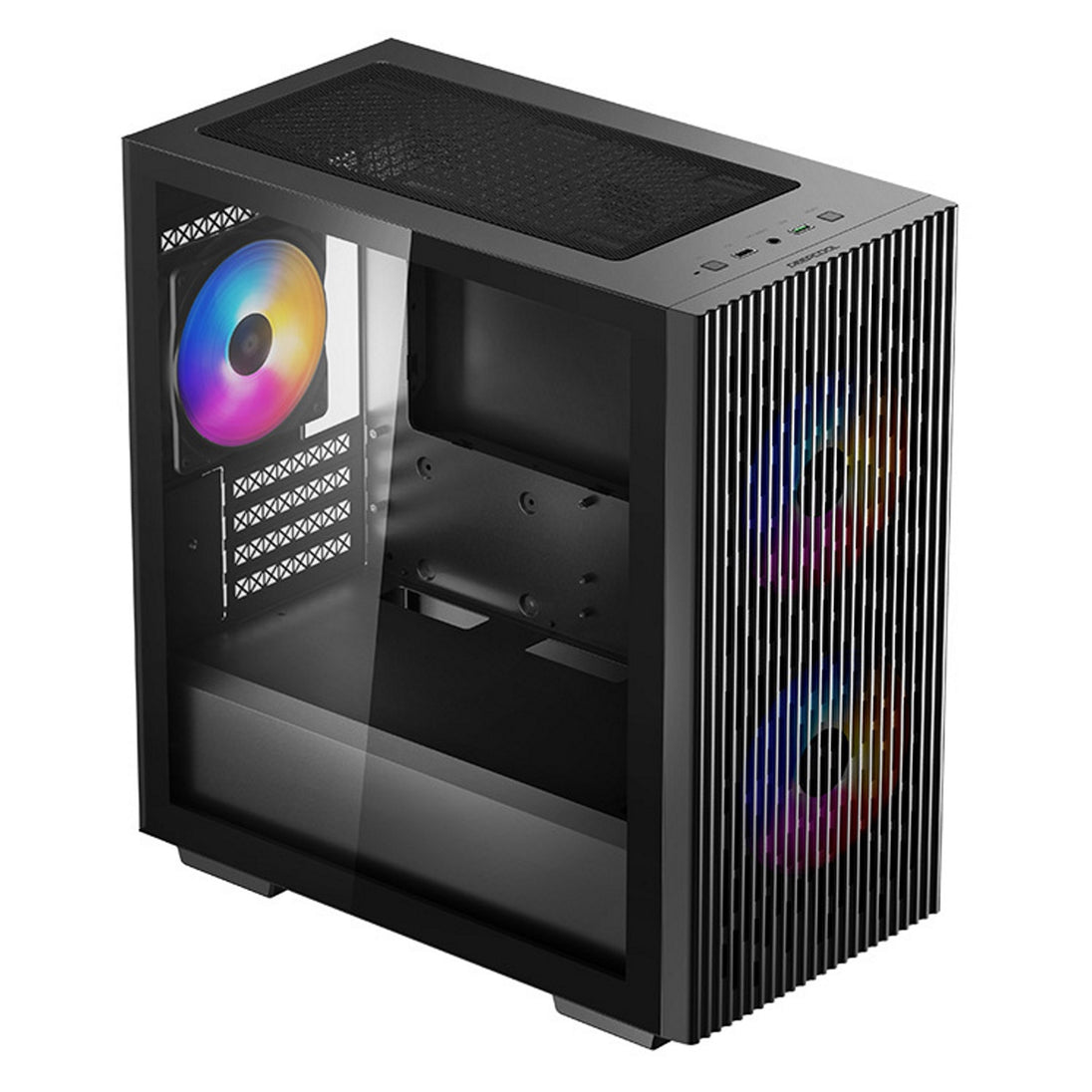 DeepCool MATREXX 40 3FS | Micro-ATX PC case | Three tri-colour LED fans | Black