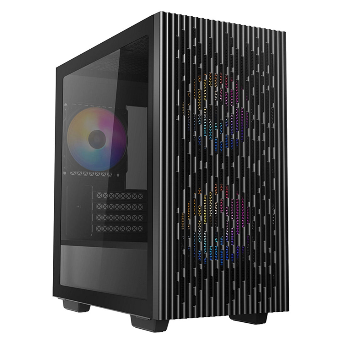 DeepCool MATREXX 40 3FS | Micro-ATX PC case | Three tri-colour LED fans | Black
